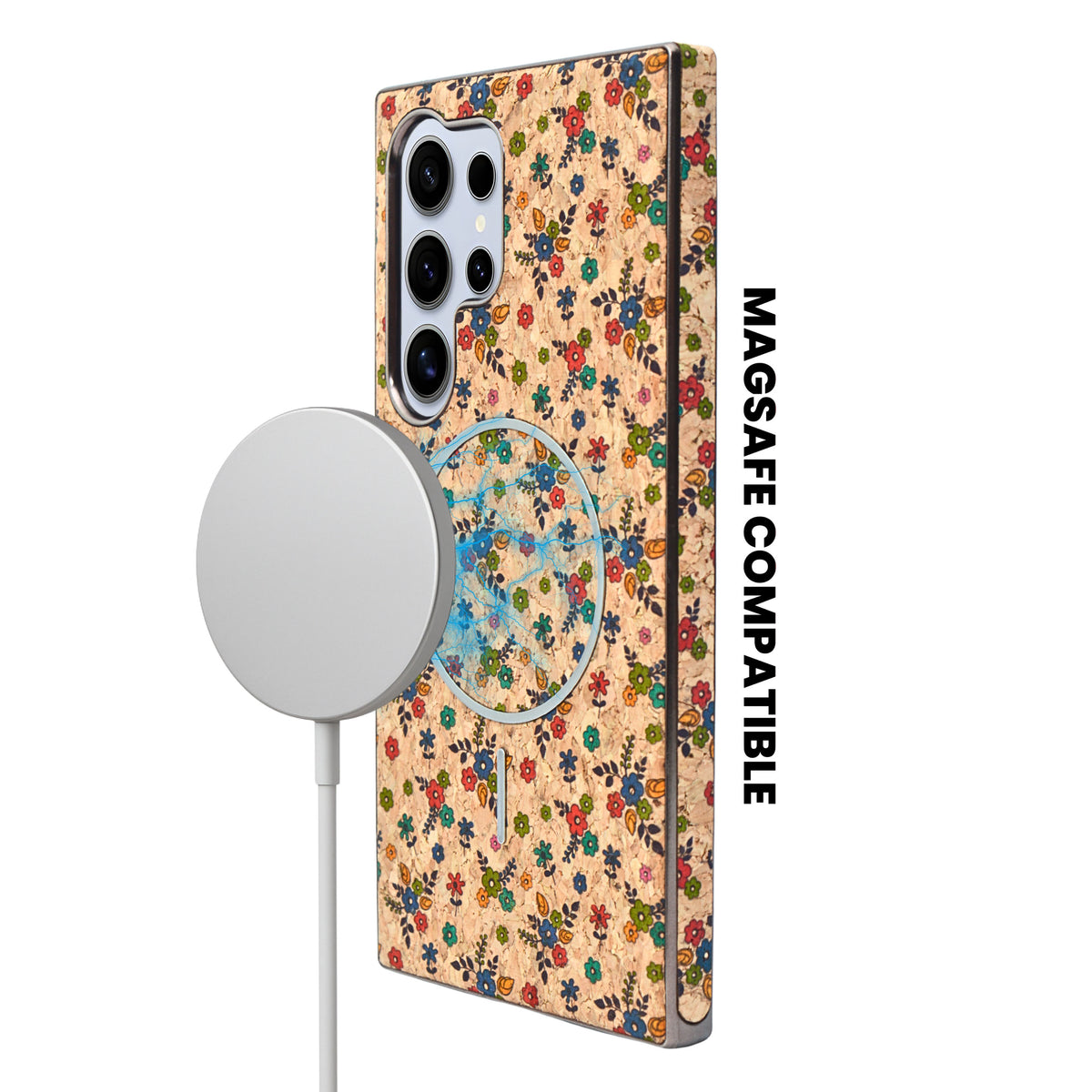 Cork Texture Printed MagSafe Compatible Phone Case for Samsung Galaxy S24 Ultra