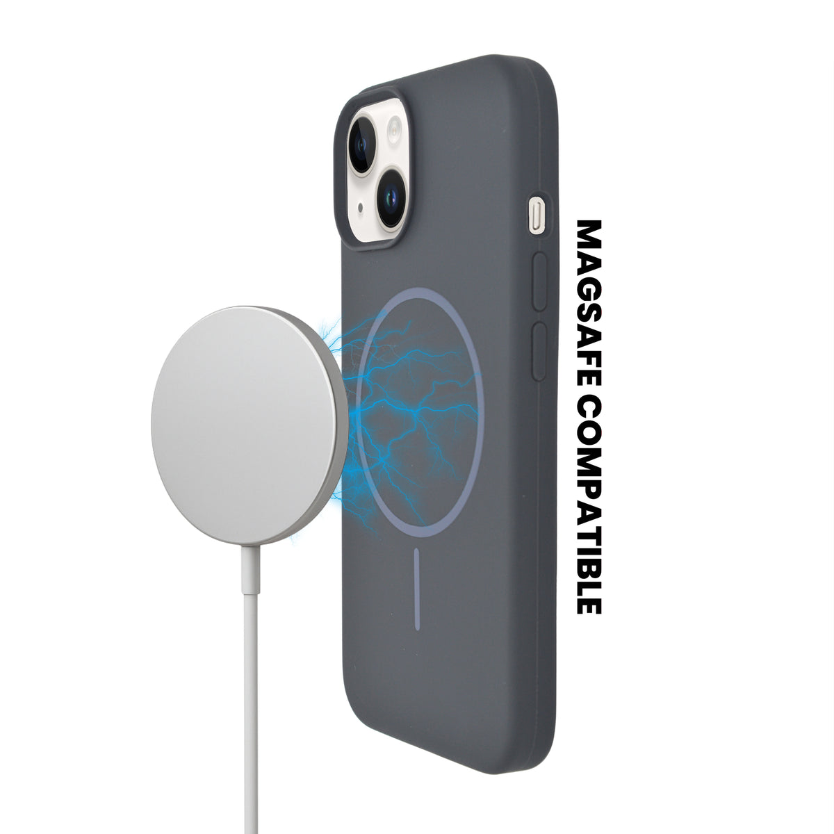 Soft Silicone with MagSafe Ring Phone Case for iPhone 14 Plus / 15 Plus
