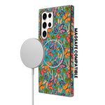 Cork Texture Printed MagSafe Compatible Phone Case for Samsung Galaxy S23 Ultra