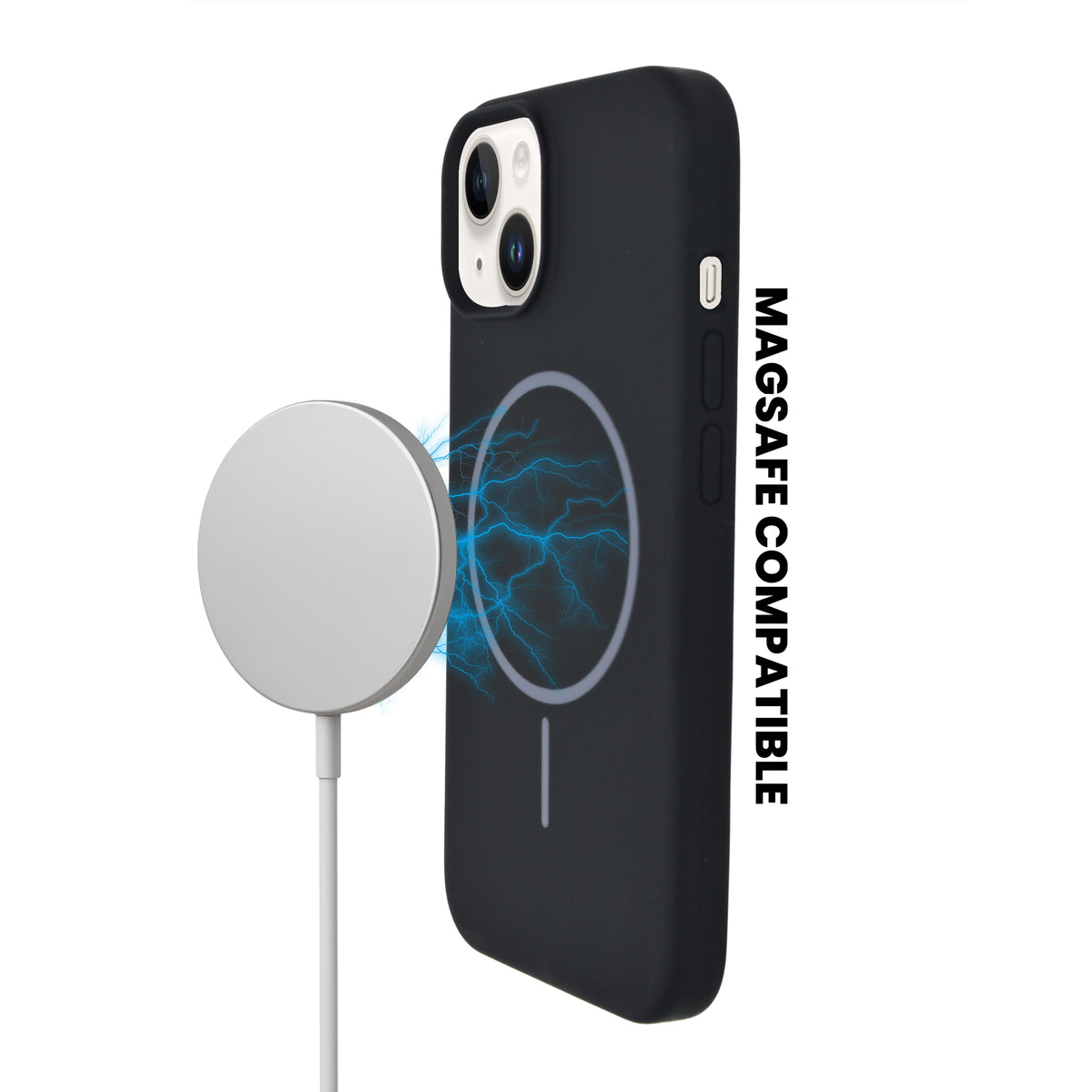 Soft Silicone with MagSafe Ring Phone Case for iPhone 14 Plus / 15 Plus