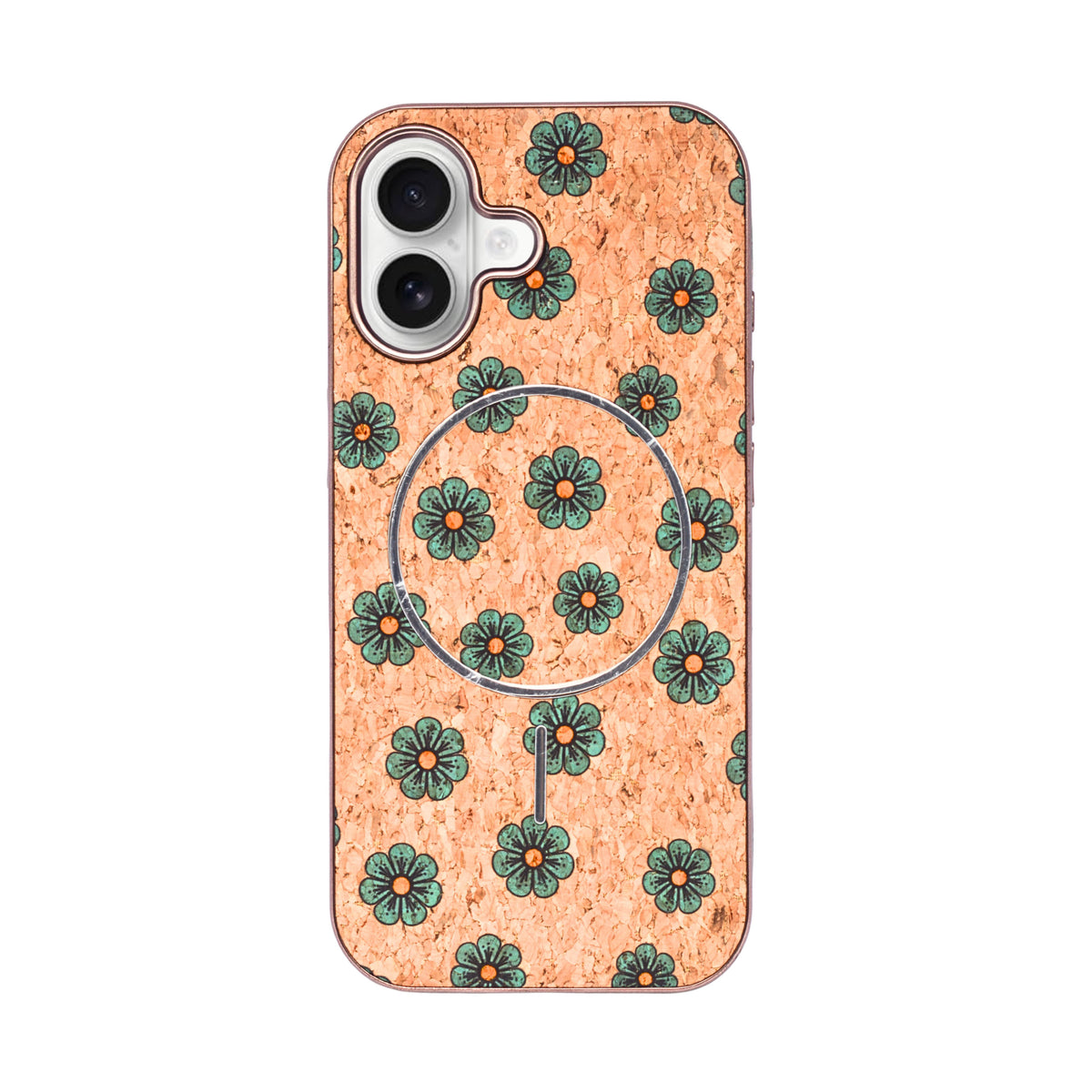 Cork Texture Printed MagSafe Compatible Phone Case for iPhone 17