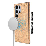 Cork Texture Printed MagSafe Compatible Phone Case for Samsung Galaxy S24 Ultra