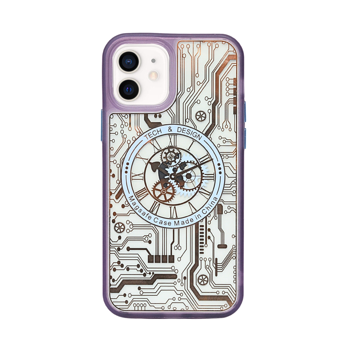 Tech Steampunk Gear Clock Design MagSafe Phone Case For iPhone 12/ 12Pro