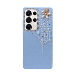 Luxury Glitter Finish with 3D Pearl Flower Design Phone Case for Samsung S24 Ultra
