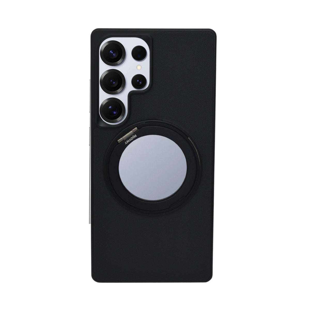 Metallic Camera Protector Frame with 360° Rotatable Kickstand Phone Case for Samsung S25 Ultra