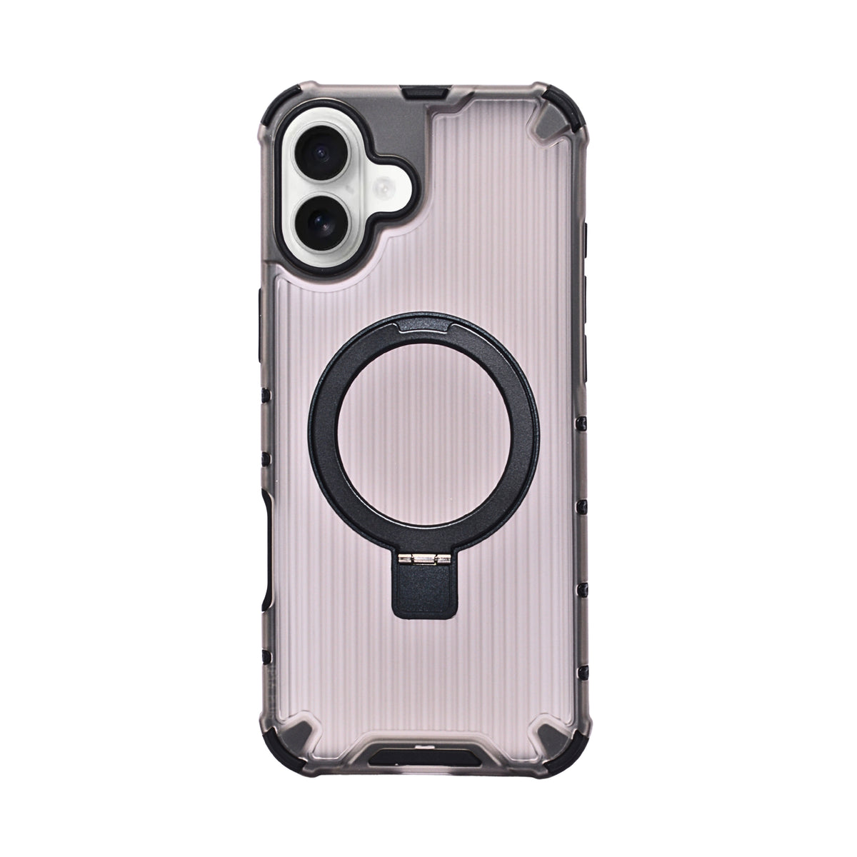 Frosted Corrugated Texture 360° Rotating MagSafe Kickstand Phone Case for iPhone 16 Plus