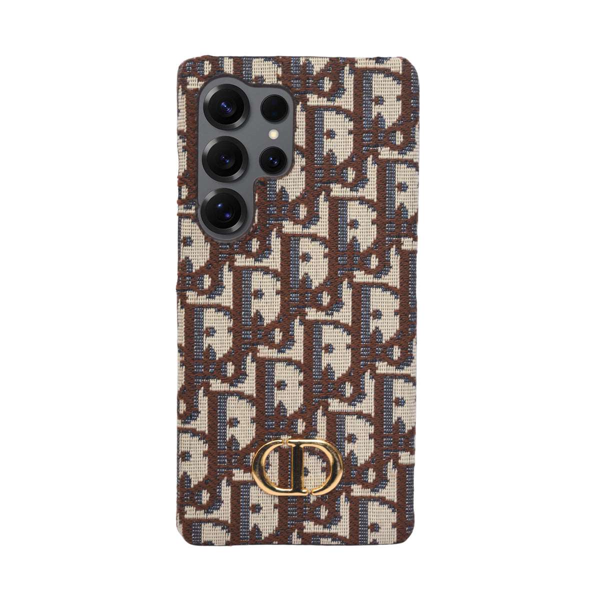 Dior Inspired Premium Fabric Pattern Phone Case for Samsung S25 Ultra