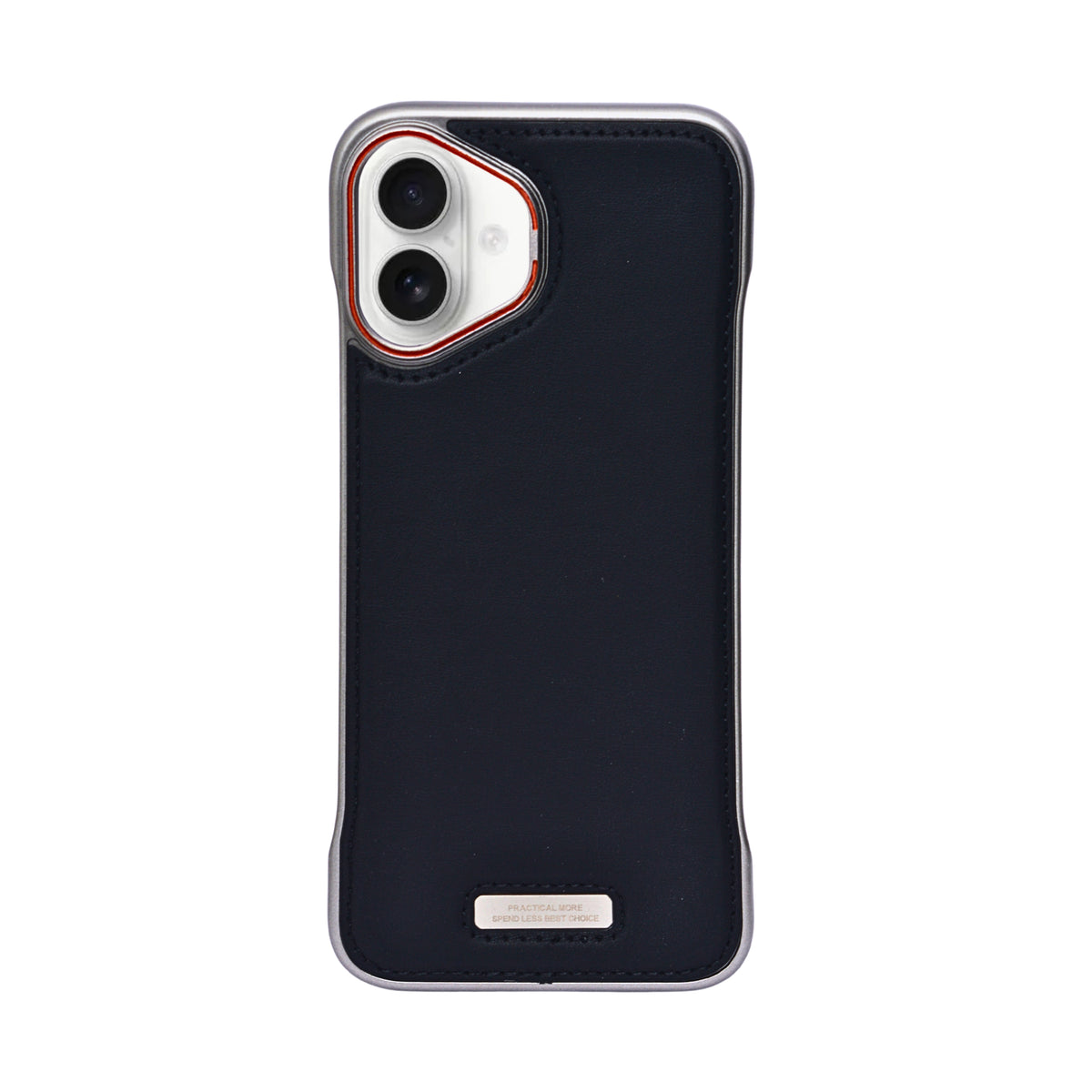 Premium Leather Finish with Metal Base Phone Case for iPhone 16 Plus