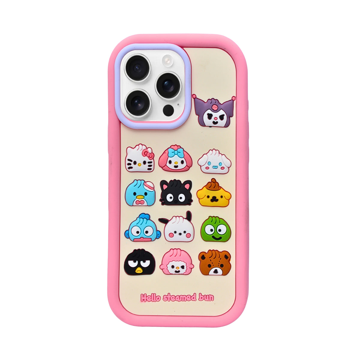 3D Cartoon Hello Steamed Bun Character Design Phone Case For iPhone 16 Pro Max