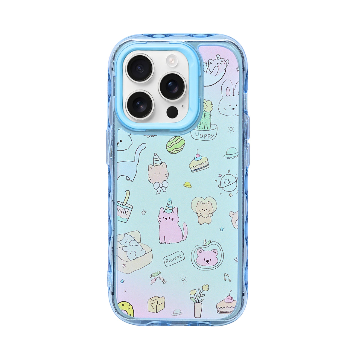 Cute Transparent Wavy Edge Phone Case for iPhone 14 Pro