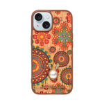 Bohemian Ethnic Print Cork Texture with Pearl Detail Phone Case for iPhone 15