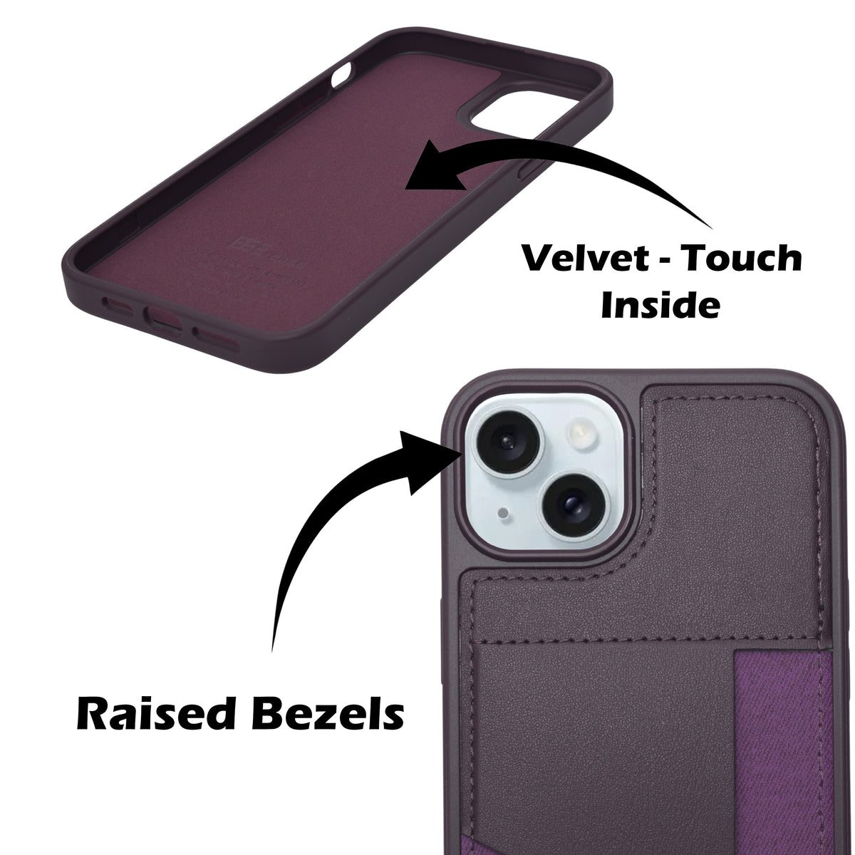 Slim Leather Wallet With Card Holder Case For iPhone 14 Plus / 15 Plus