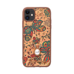 Bohemian Ethnic Print Cork Texture with Pearl Detail Phone Case for iPhone 11