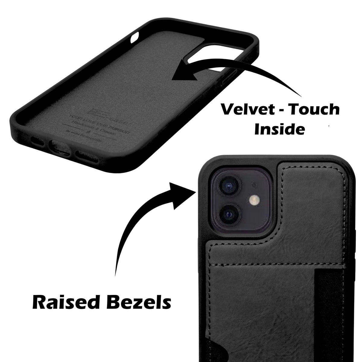Slim Leather Wallet With Card Holder Case For iPhone 12 / 12 Pro