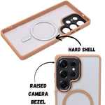 Transparent Hard Shell MagSafe with Colour Border Phone Case for Samsung S25 Ultra