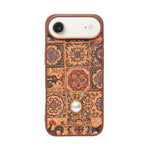 Bohemian Ethnic Print Cork Texture with Pearl Detail Phone Case for iPhone 17 Air