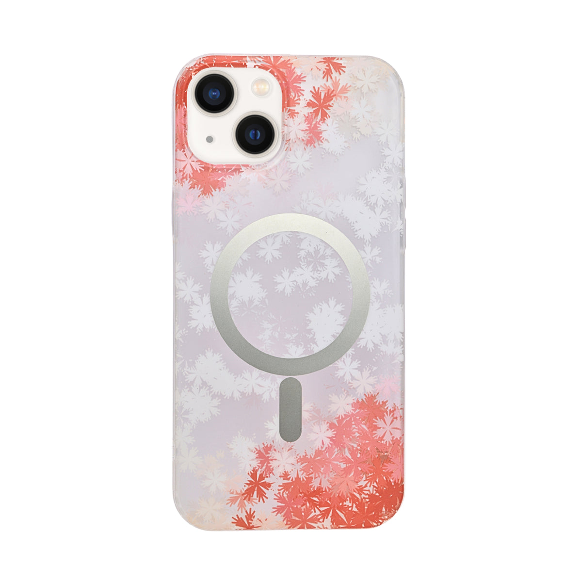 Transparent Floral MagSafe Compatible Phone Case for iPhone 14 Plus/ 15 Plus