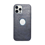 Deecase Premium Leather Finish with Metallic Logo Ring Cutout Phone Case for iPhone 12 /12Pro
