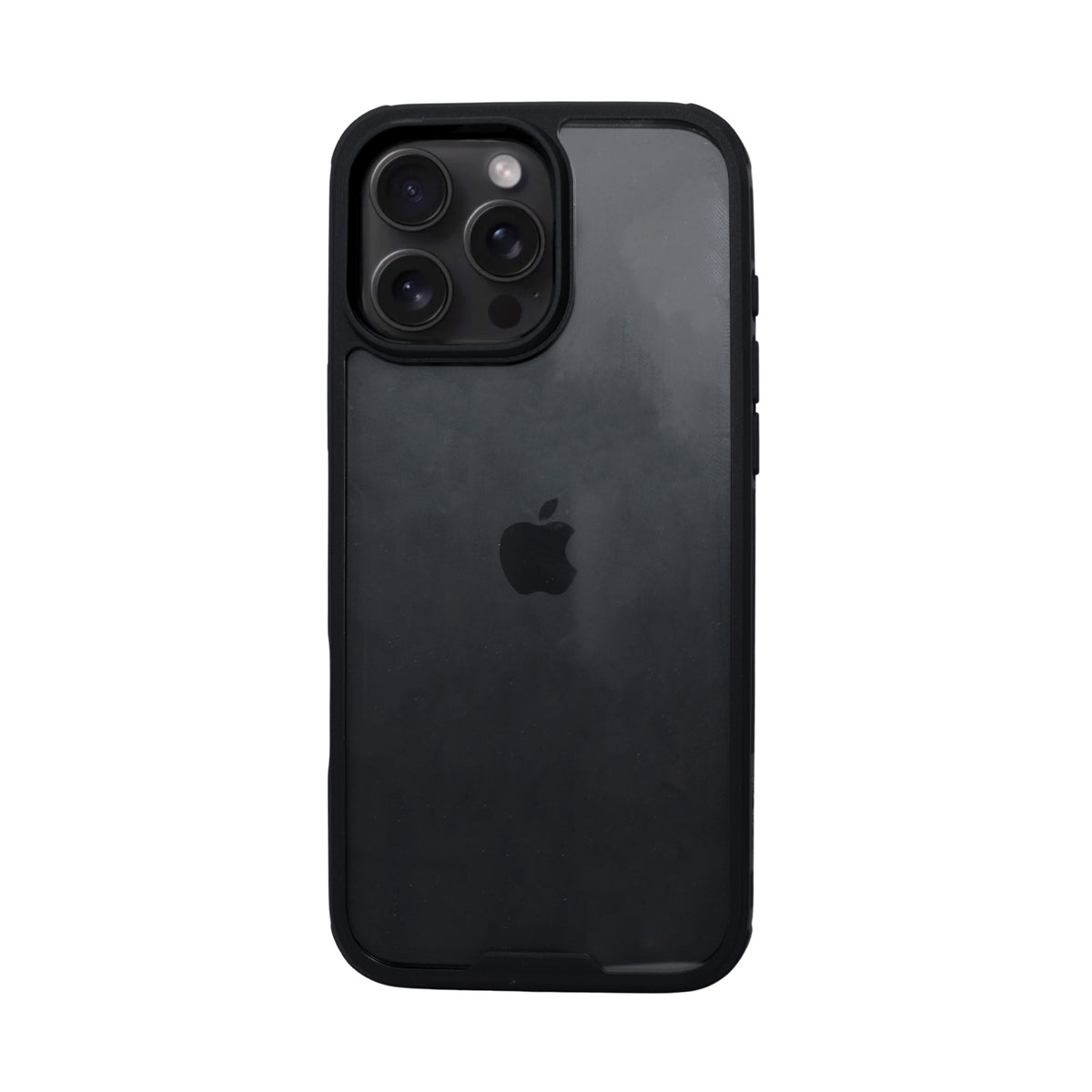 Crystal Clear with Black Edges Phone Case for iPhone 16 Pro Max