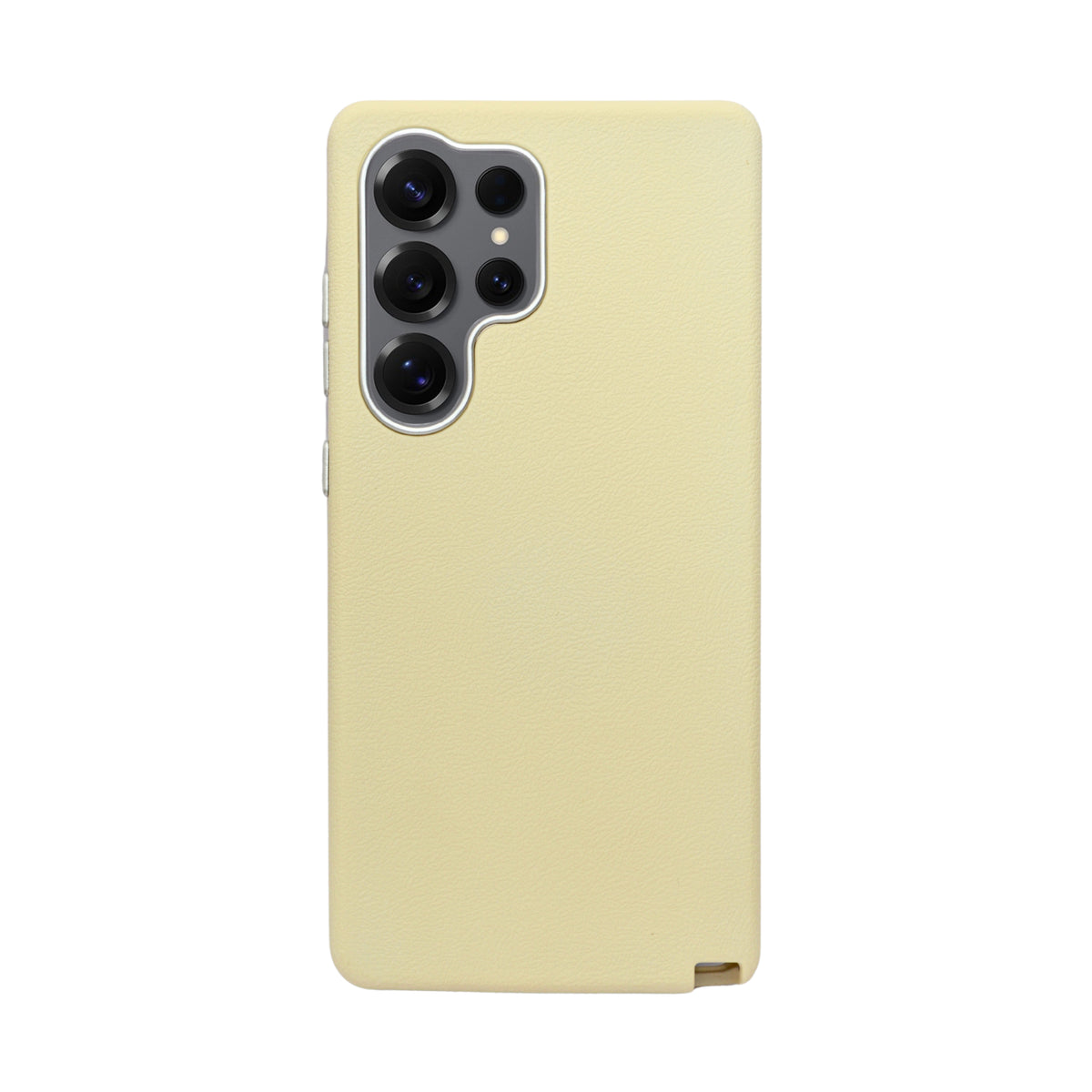 Premium Leather Texture with Metallic Camera Edge Phone Case for Samsung S25 Ultra