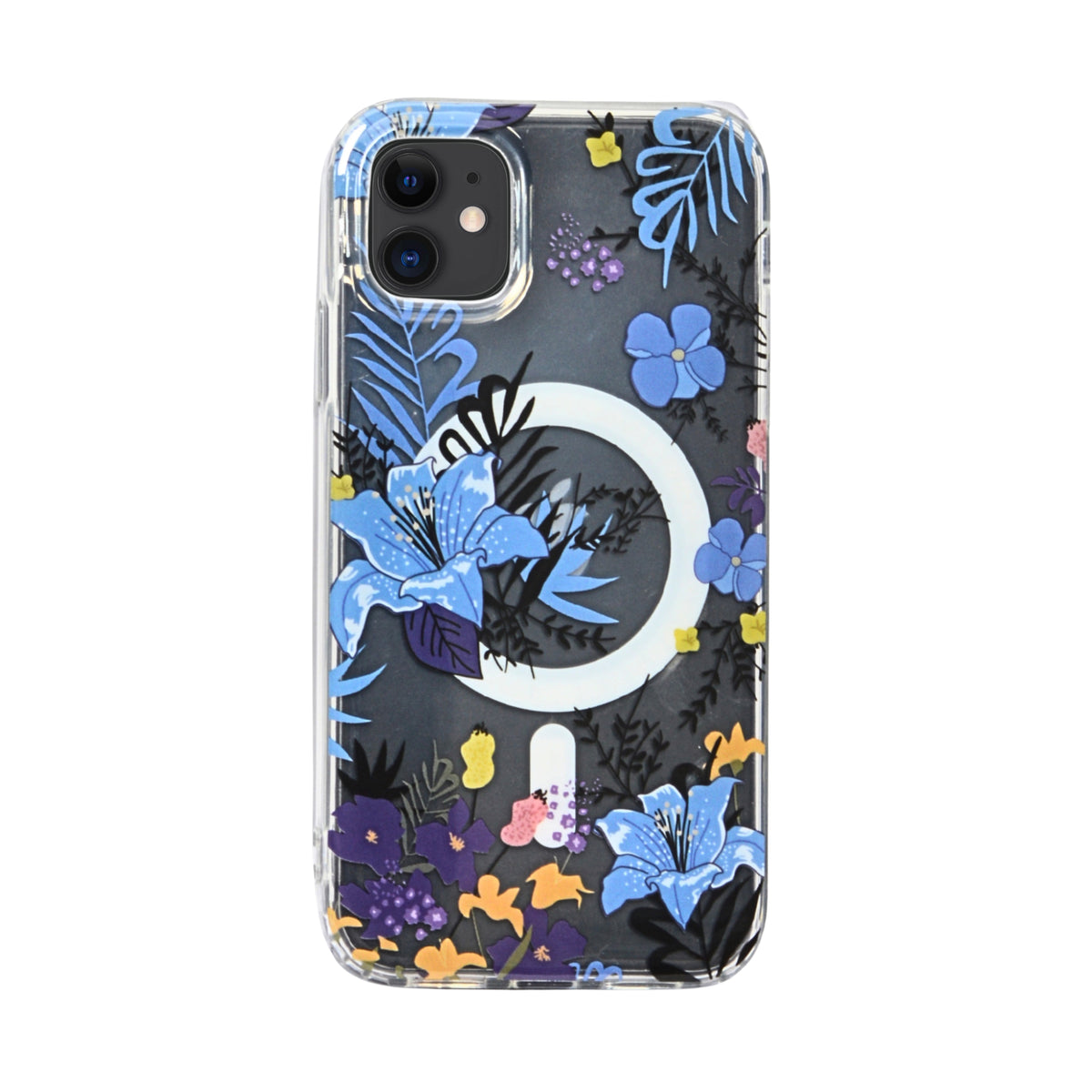 Floral Transparent MagSafe Shockproof Protection Phone Case For iPhone 11