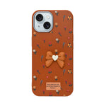 Cute Floral with 3D Bow Phone Case For iPhone 15