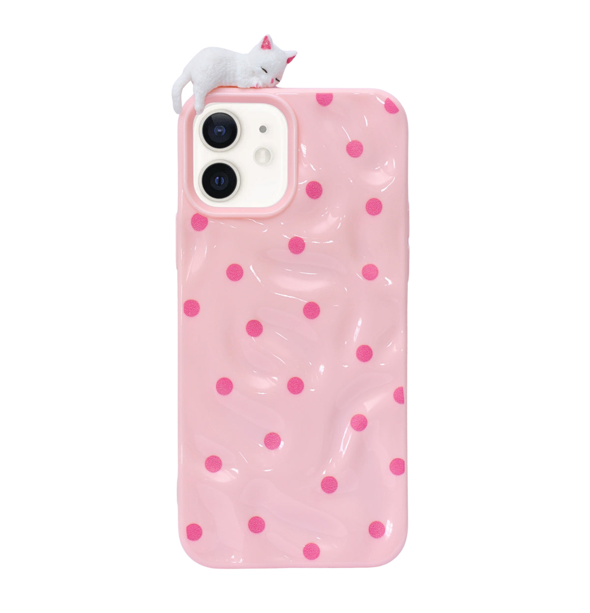 3D Cartoon Character with Polka Dots Soft Phone Case for iPhone 12/ 12 Pro