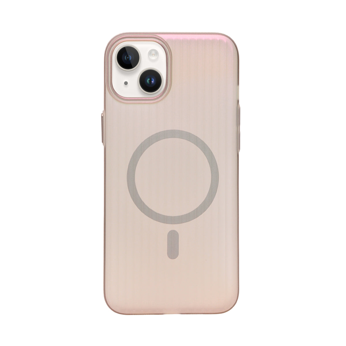 Tinted Transparent Corrugated Texture MagSafe Compatible Phone Case for iPhone 14Plus/ 15Plus