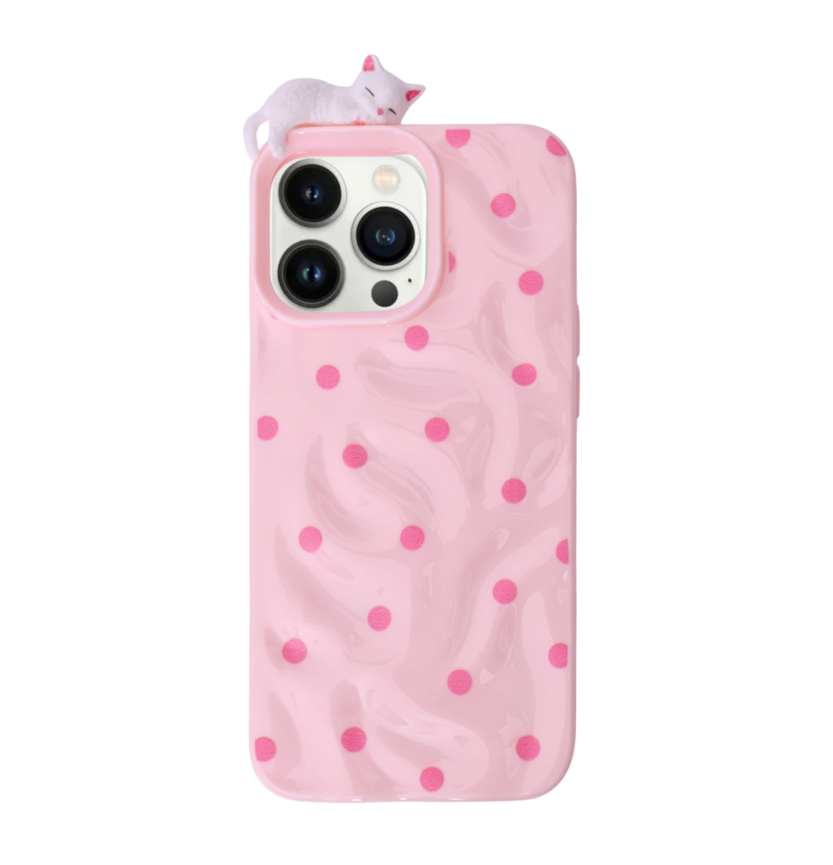 3D Cartoon Character with Polka Dots Soft Phone Case for iPhone 13 Pro
