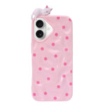3D Cartoon Character with Polka Dots Soft Phone Case for iPhone 16 Plus