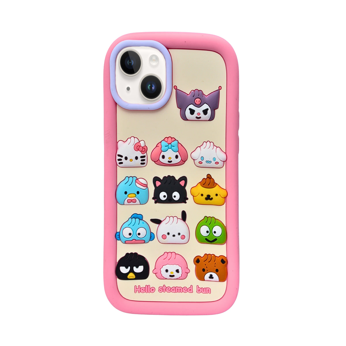 3D Cartoon Hello Steamed Bun Character Design Phone Case For iPhone 15