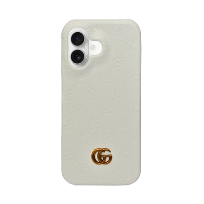 Luxury GG Embossed Phone Case for iPhone 16