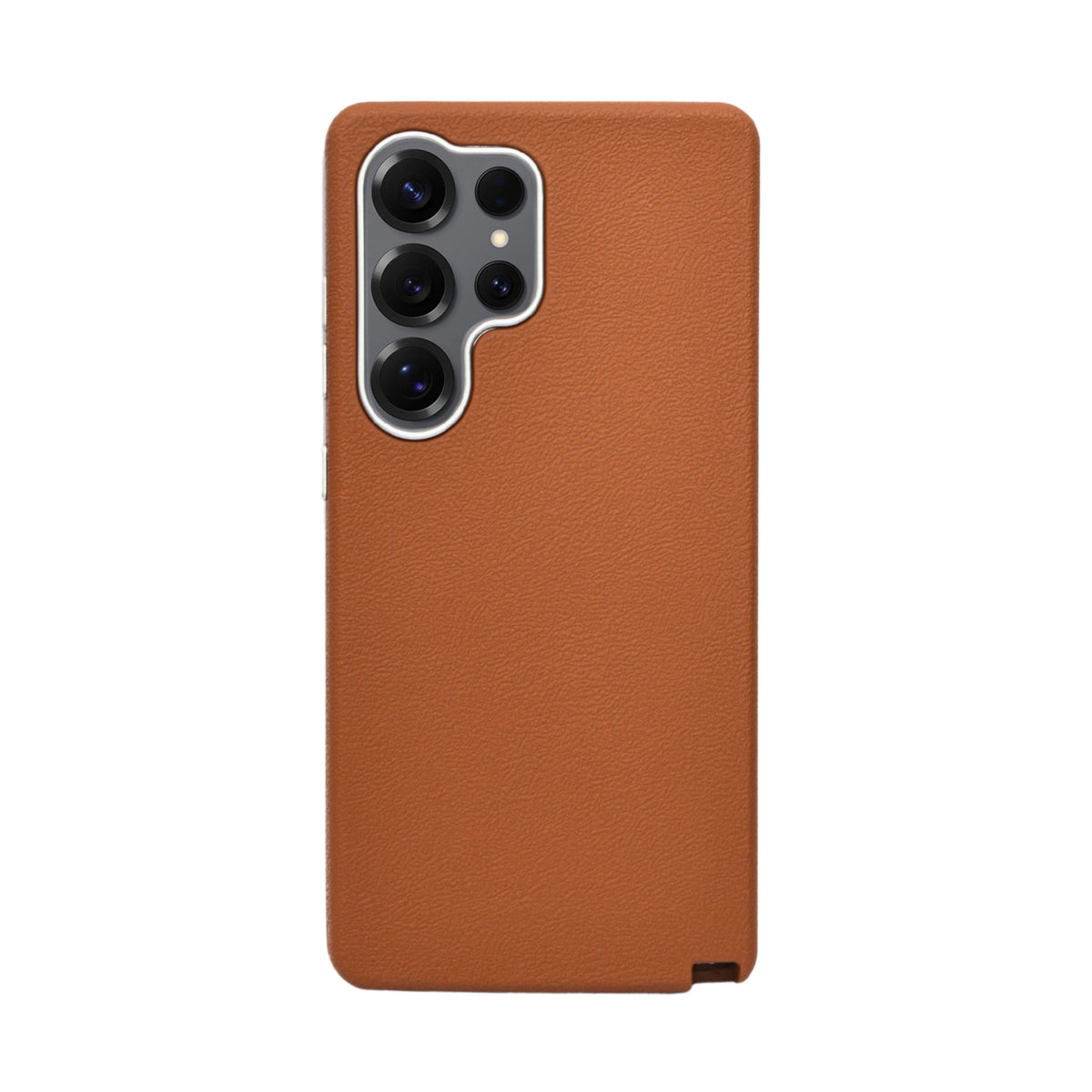 Premium Leather Texture with Metallic Camera Edge Phone Case for Samsung S25 Ultra