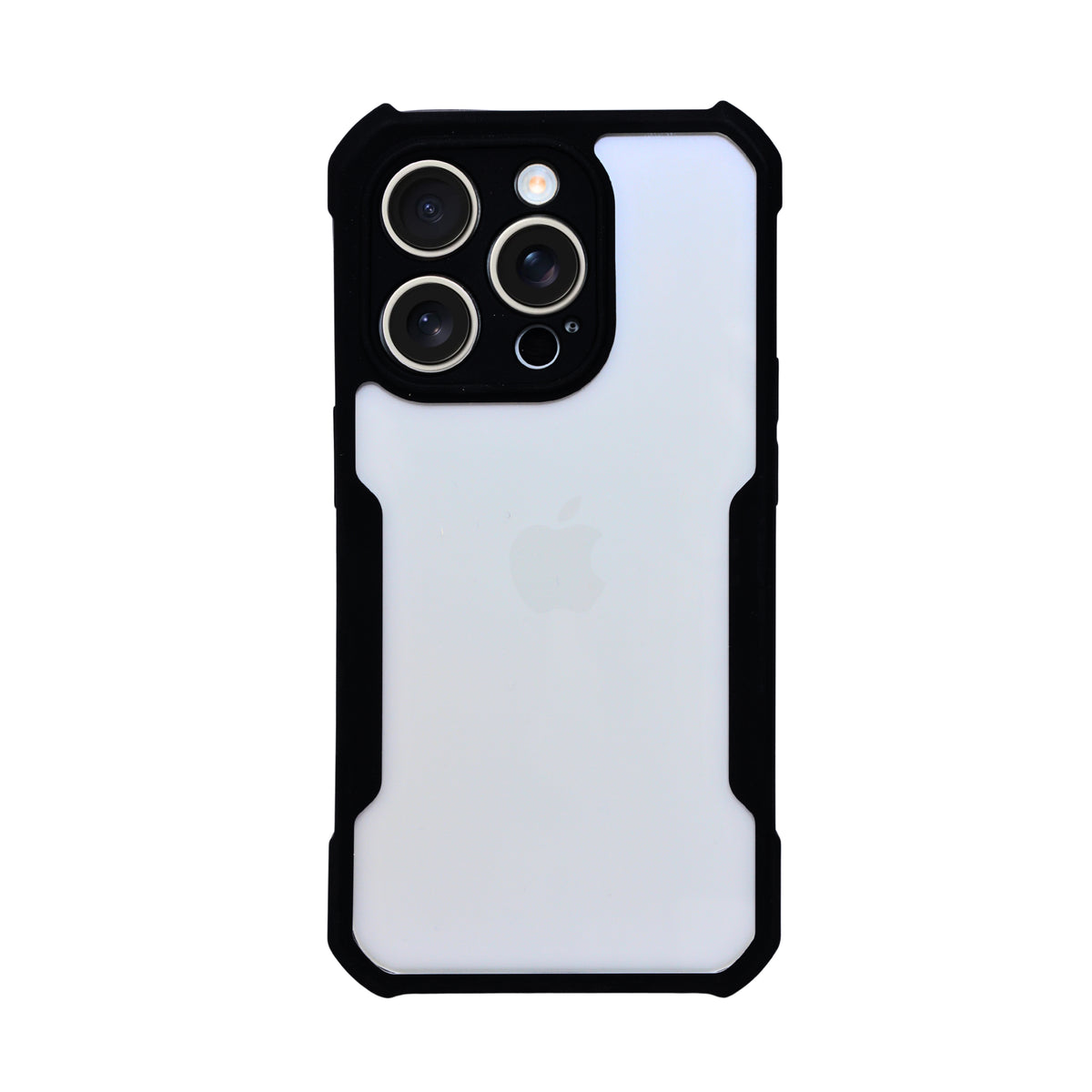 Rugged Clear Case with Black Bumper for iPhone 15 Pro
