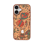 Bohemian Ethnic Print Cork Texture with Pearl Detail Phone Case for iPhone 17