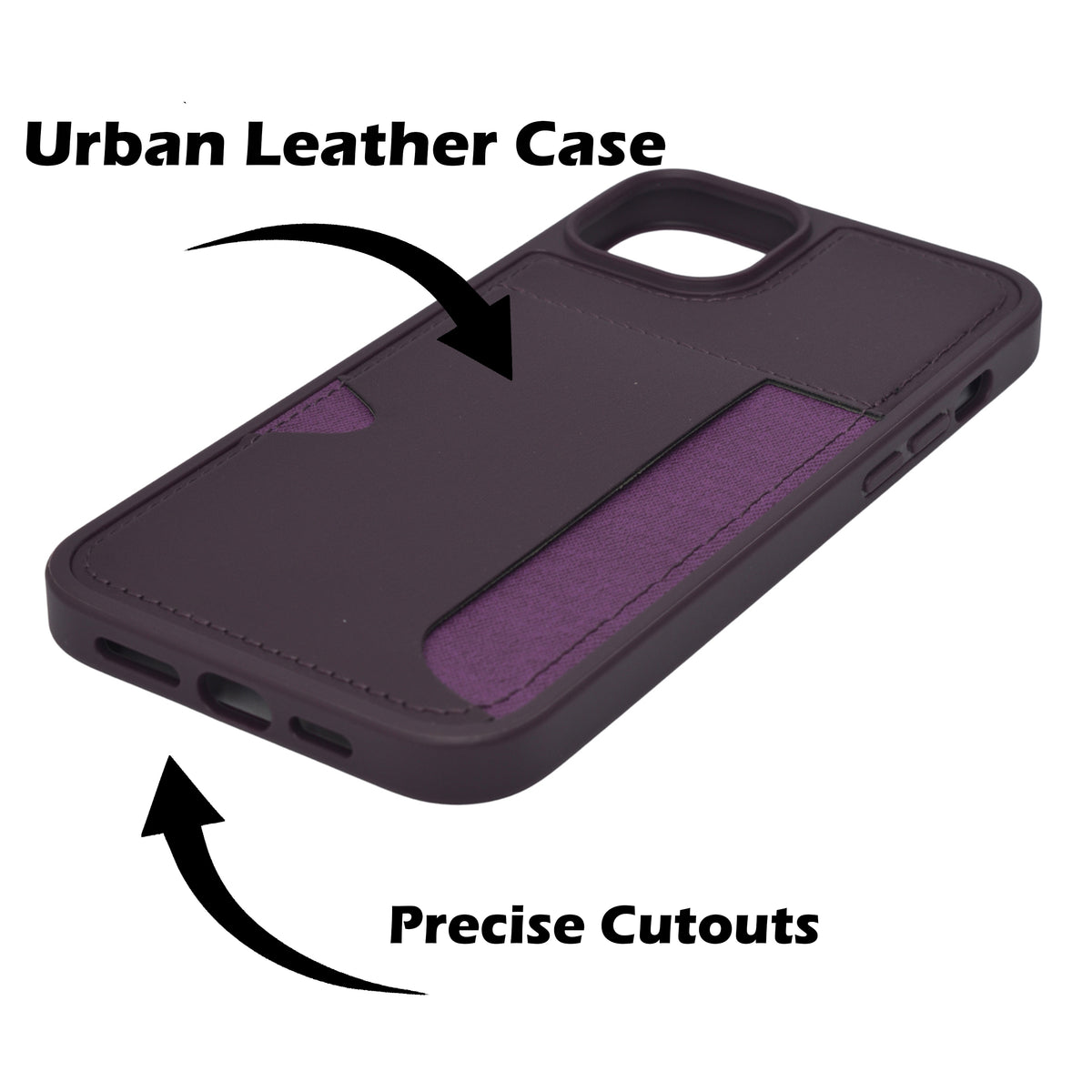 Slim Leather Wallet With Card Holder Case For iPhone 14 Plus / 15 Plus