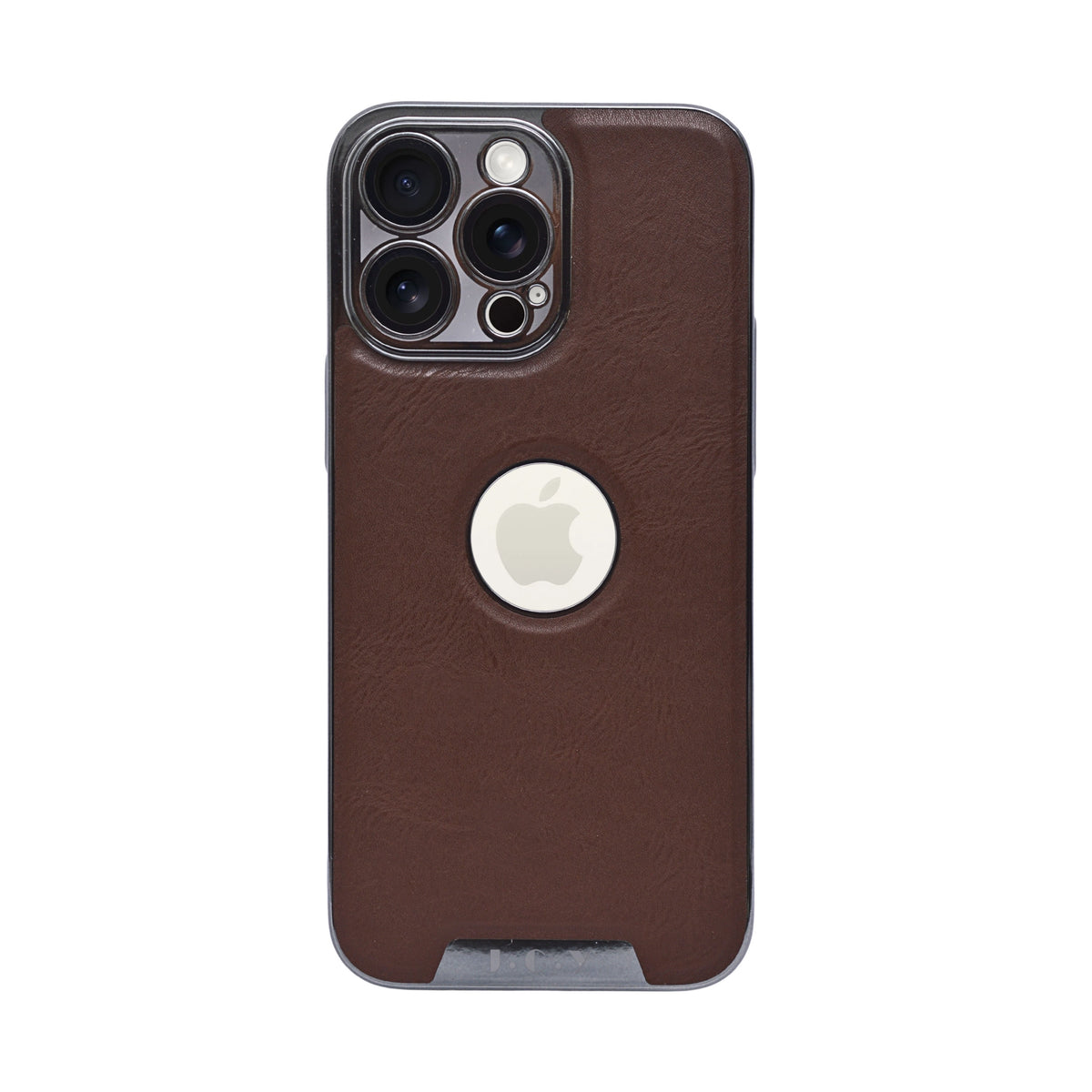 Luxury Vegan Leather with Logo Cutout Phone Case for iPhone 14 Pro Max