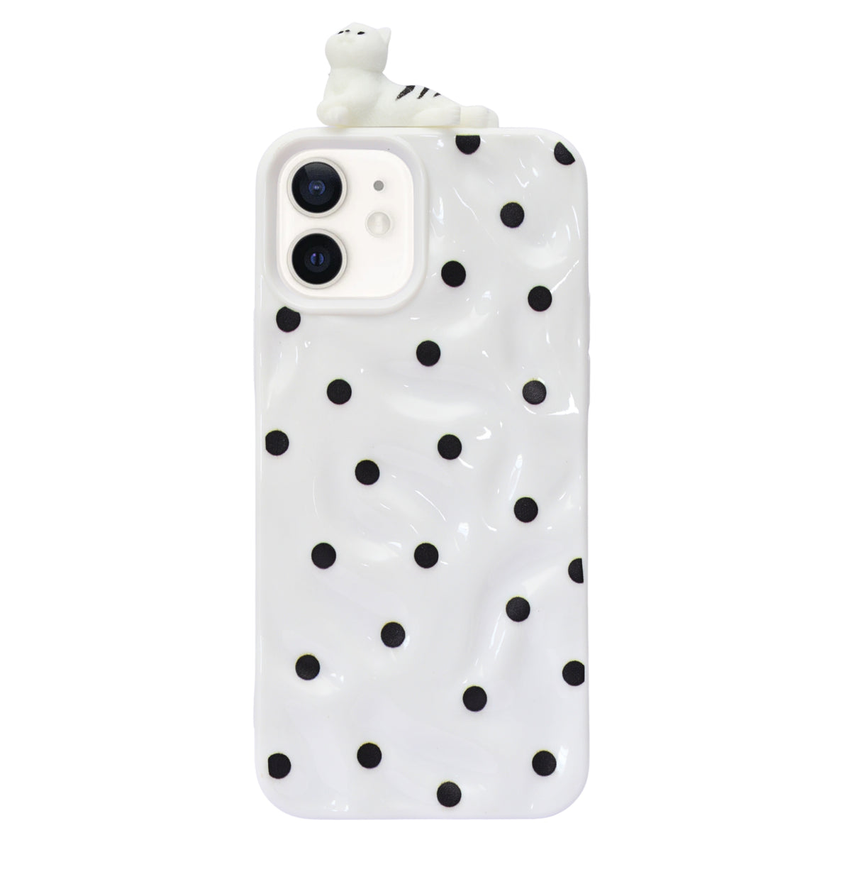 3D Cartoon Character with Polka Dots Soft Phone Case for iPhone 12/ 12 Pro