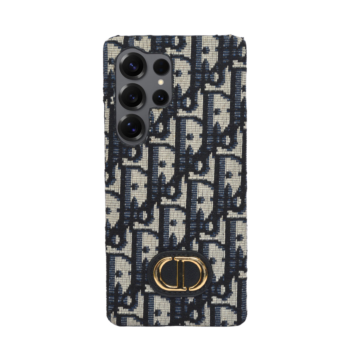 Dior Inspired Premium Fabric Pattern Phone Case for Samsung S25 Ultra