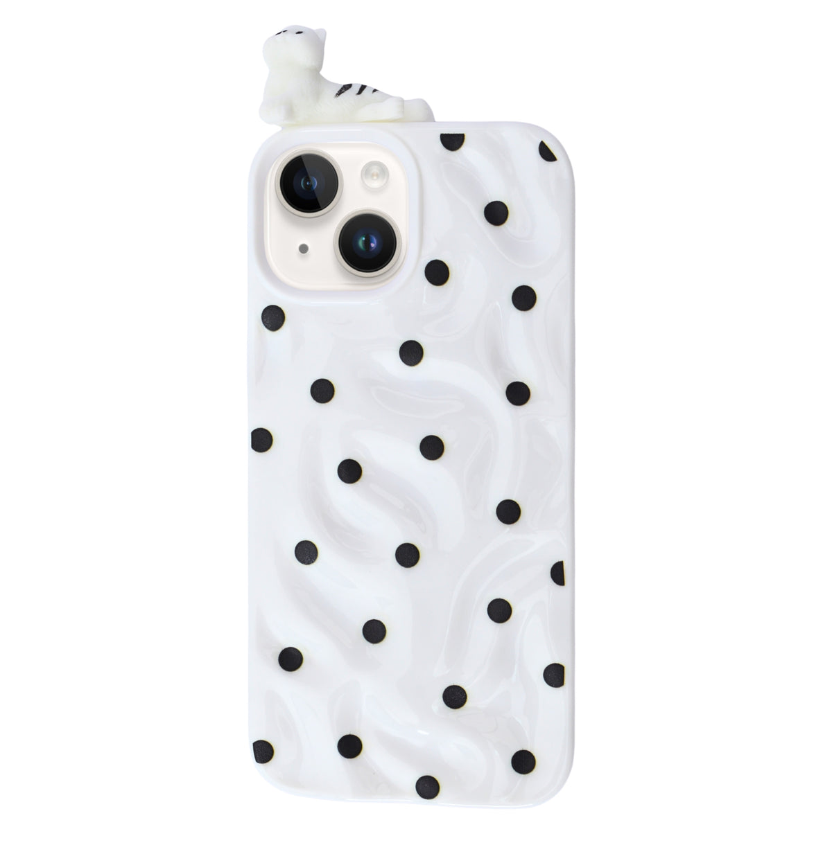 3D Cartoon Character with Polka Dots Soft Phone Case for iPhone 14 Plus/ 15 Plus