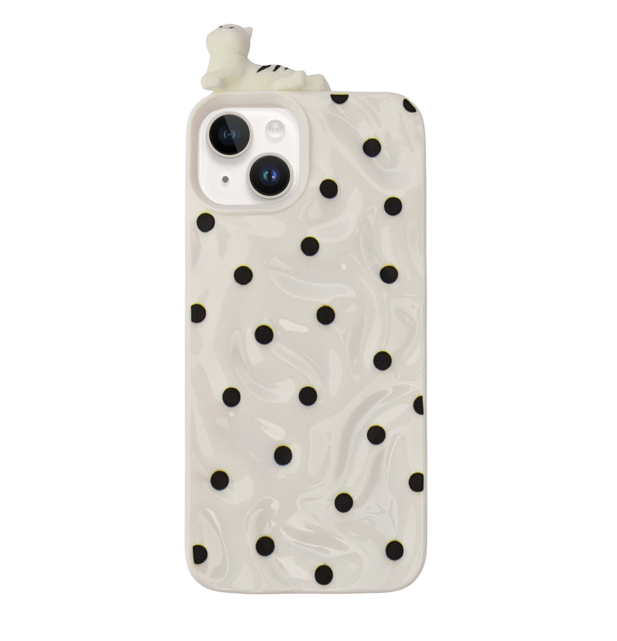 3D Cartoon Character with Polka Dots Soft Phone Case for iPhone 13/ 14