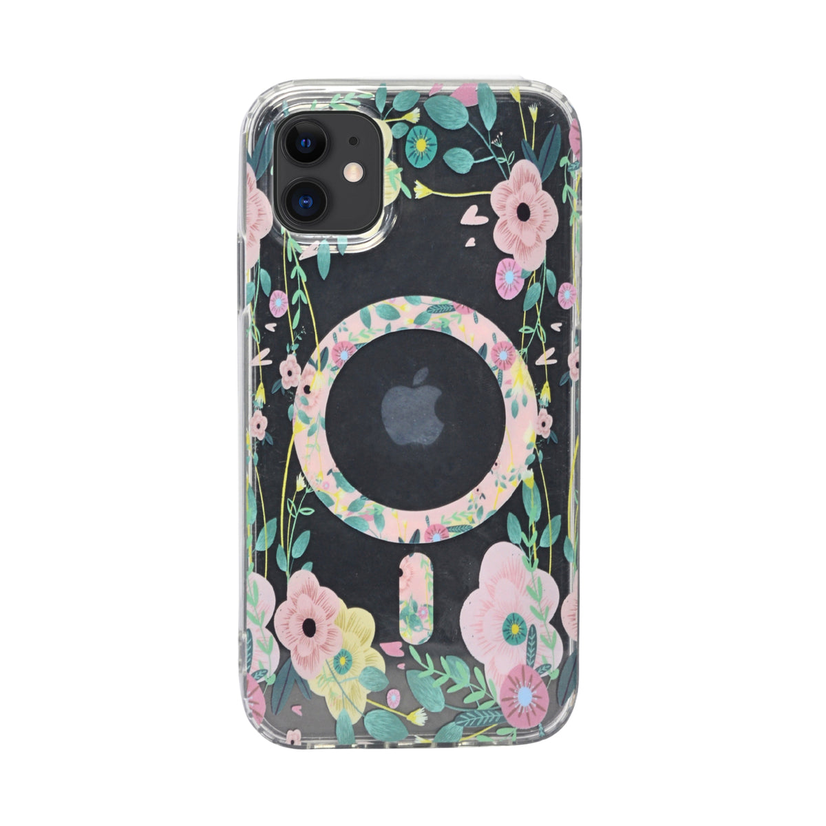 Floral Transparent MagSafe Shockproof Protection Phone Case For iPhone 11