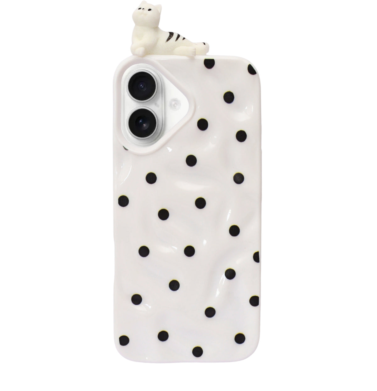 3D Cartoon Character with Polka Dots Soft Phone Case for iPhone 16 Plus