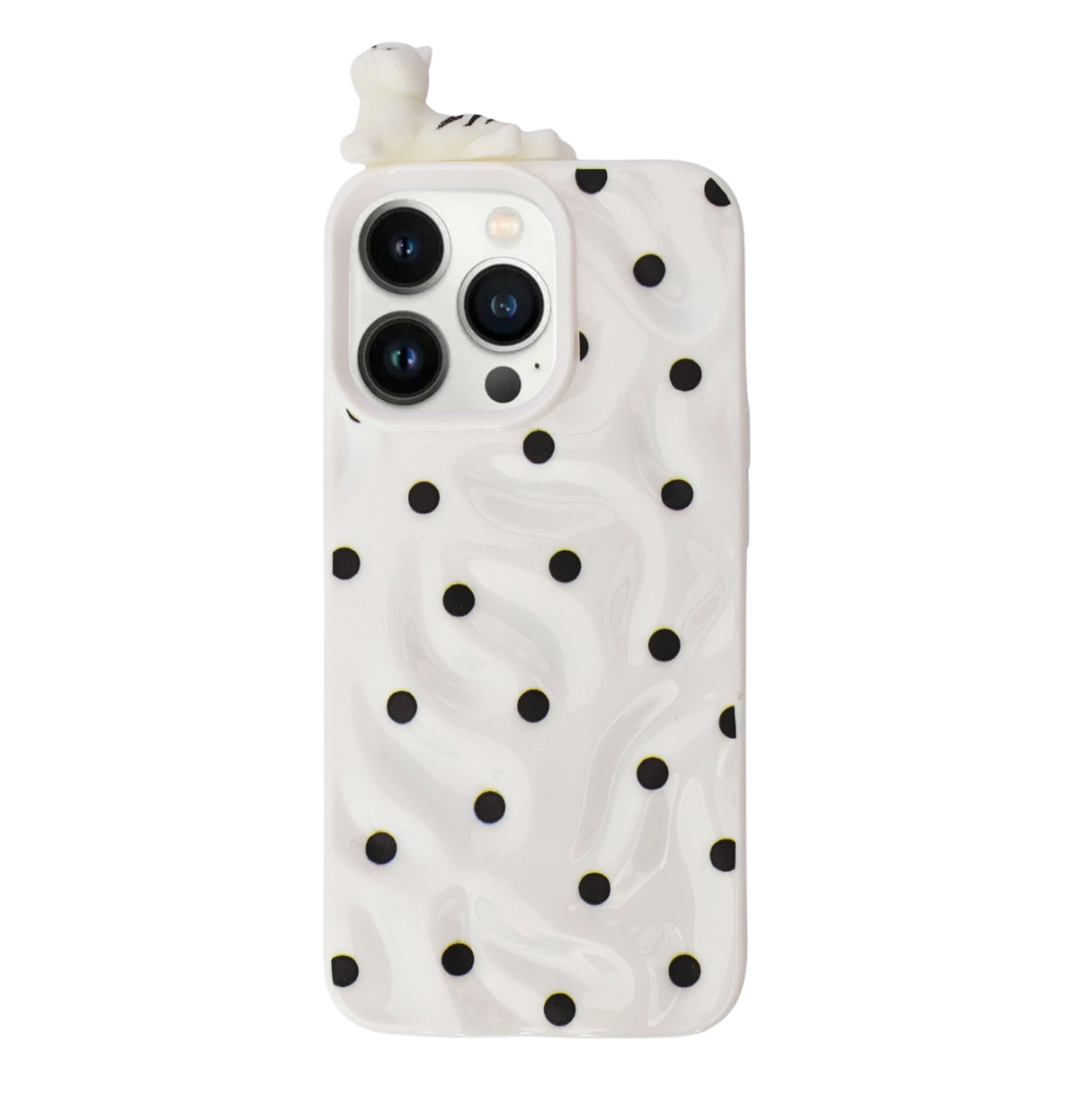 3D Cartoon Character with Polka Dots Soft Phone Case for iPhone 13 Pro