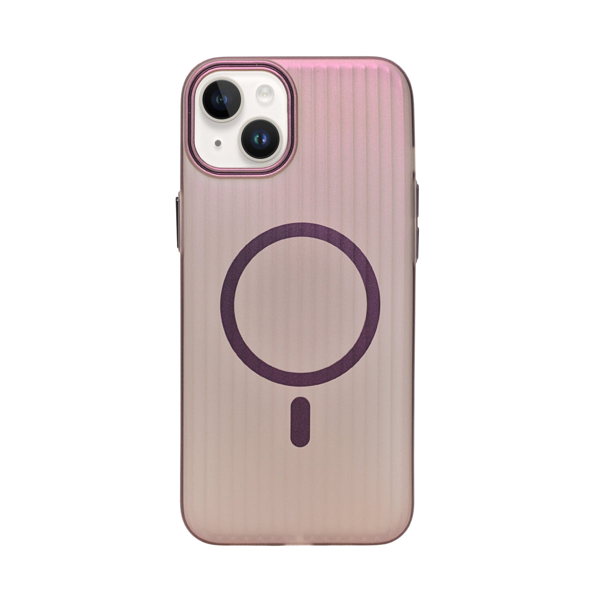 Tinted Transparent Corrugated Texture MagSafe Compatible Phone Case for iPhone 14Plus/ 15Plus