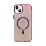 Tinted Transparent Corrugated Texture MagSafe Compatible Phone Case for iPhone 14Plus/ 15Plus