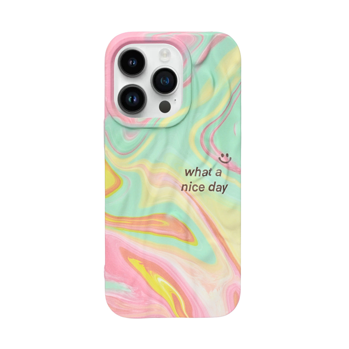 Abstract Pastel Marble Print Soft Silicone Phone Case For iPhone 16 Pro