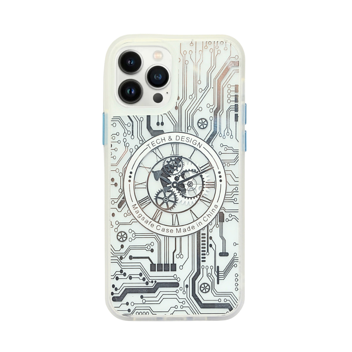 Tech Steampunk Gear Clock Design MagSafe Phone Case For iPhone 12/ 12Pro