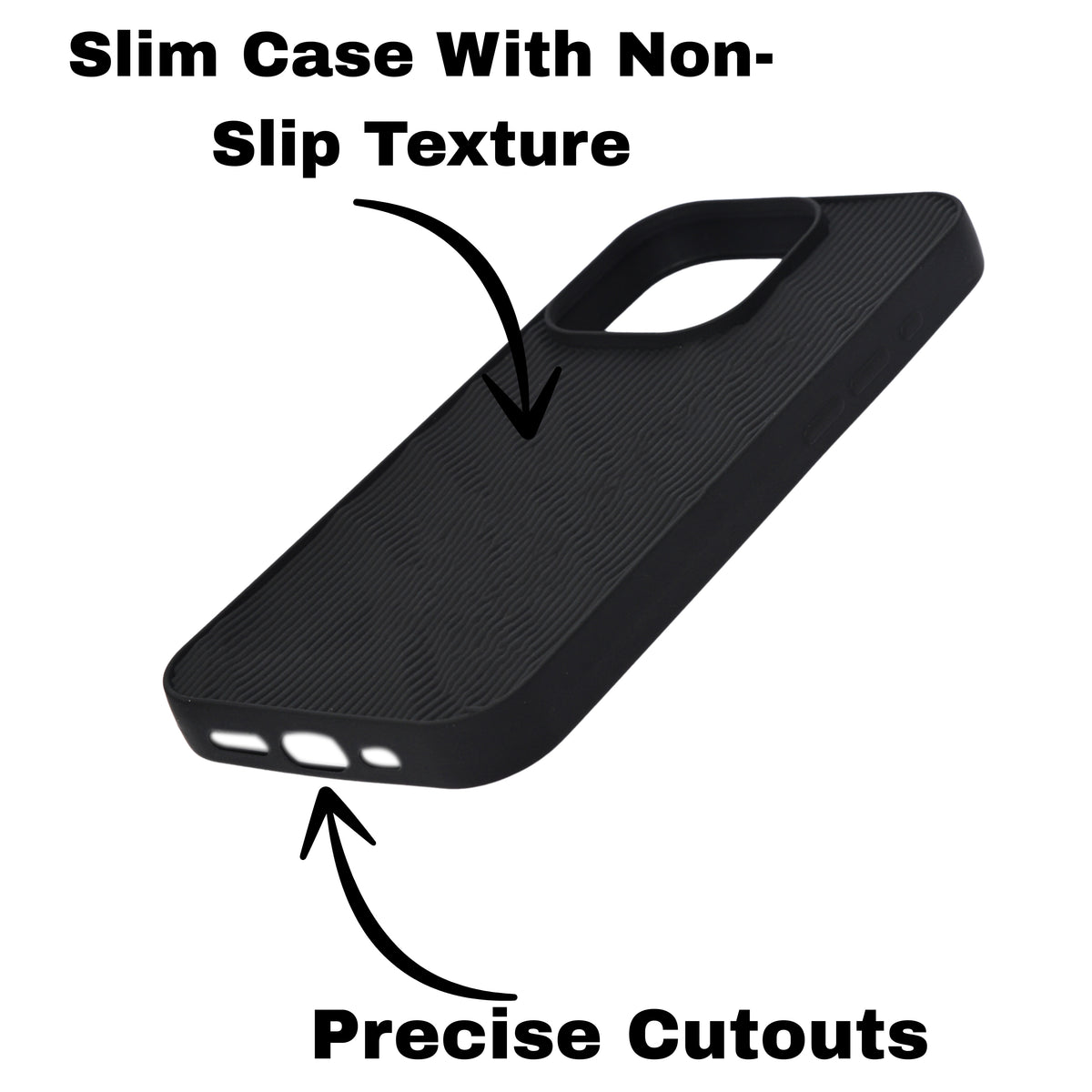 Soft Silicone Wave Texture Phone Case For iPhone 15 Pro