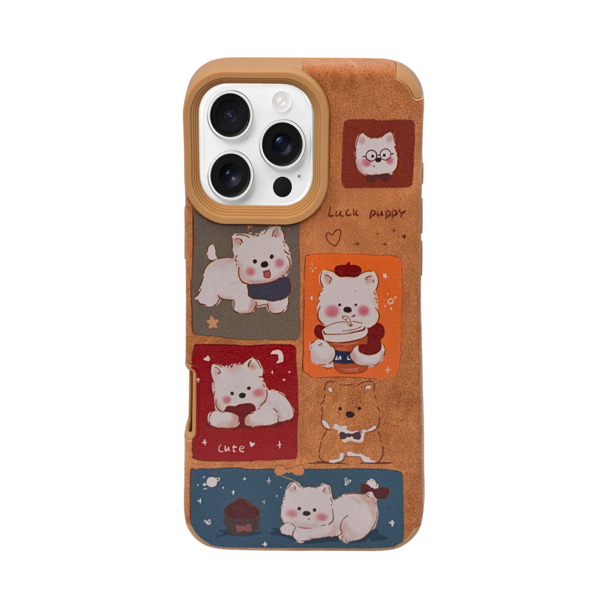 Cute Puppy Cartoon Design Protective Phone Case for iPhone 16 Pro